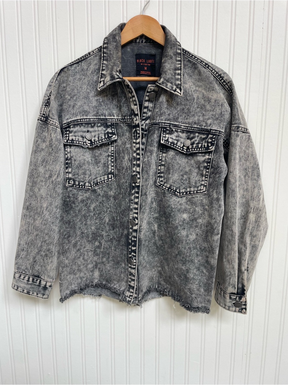 Black Label C’est Toi Acid Wash Oversized Denim Shacket Women’s M Y2K Grunge